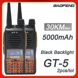 Walkie Talkie 2pcs 10W Baofeng GT 5 Professa de alta potência de longo alcance banda dupla cb ham uv82 de duas vias Radio Comunicador Transceive 230816