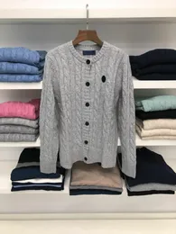 Kadın yuvarlak boyun ve vneck kazak tasarımcısı lüks ralphs polos klasik ceket moda rl küçük at nakış örgüsü laurens düğme örgü renklerle örgü