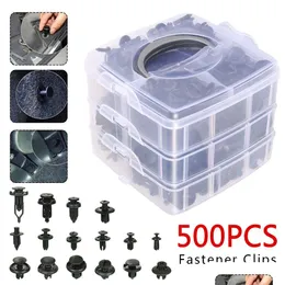 Other Vehicle Tools 500Pcs Car Plastic Clips Fasteners Door Trim Panel Bumper Rivet Retainer Push Engine Er Fastener Drop Delivery M Dh1Va