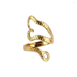 Anelli per donne Anello in stile Octopus Womens in acciaio inossidabile Open Gold Color Color Geometry Gioielli Delivery Delivery Dhwhq Dhwhq
