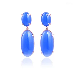 Dangle Earrings Arrival Trendy Style White Gold Plated Ellipse Shape Resin Solid Color Drop For Party Jewelry