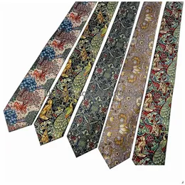 Neck Ties Printed Floral Tie 8Cm Wide Funny For Men Women Party Shirt Accessories 146Cm Drop Delivery Fashion Dhcbk