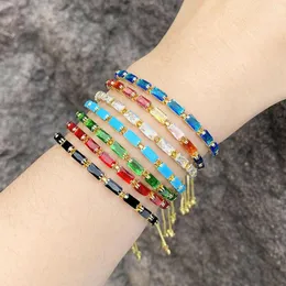 Strand vlen multicolore cubico zirconia perle braccialetti a catena del braccialetto per donne boho cz gioielli in impilamento della moda pulseras femme