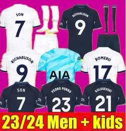 Syn 23 24 Koszulki piłkarskie Kulusevski Richarlison Perisic Pedro Porro 2023 2024 Danjuma Romero Bramkarz GK Kit Football Kit