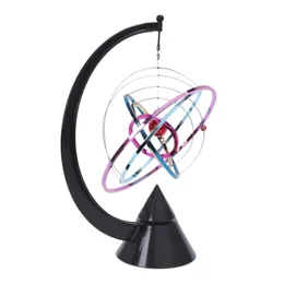 Dekorativa objekt Figurer Perpetual Kinetic Solar System Planet Mobil Desk Toy 230816