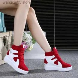 Boots Comemore Sneakers Women Spring 2022 Casual Wedges Black Basket Femme High Top Women's Sports Vulcanize Shoes Platform Boots Red T230817