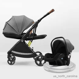 Kinderwagen Nr. 3 in 1 Baby Kinderwagen Neugeborene Babywagen High Landscape vier Räder Kinderwagen Falten -Stoßdämpfung Babyzubehör R230817