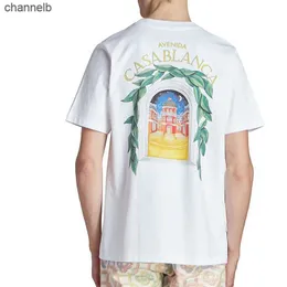 Men's T-Shirts Summer casablanca Starry Castle alphabet print printed loose everything Short sleeve Tide brand CASA cotton top T-shirt HKD230817