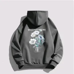 Męskie bluzy bluzy Koreańskie studio wooyoungmi marka mody drukująca z kapturem Zwycięska długie rękawy A Hoodie Mężczyzn Mężczyzn Kurtka Top Ubrania 230816