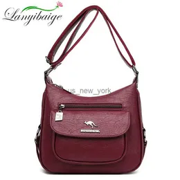 Hobo LANYIBAIGE Luxury Handbags Women Bags Designer Soft Leather Bags For Women Crossbody Messenger Bag Ladies Vintage Shoulder Bag HKD230817