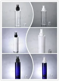 Lagerflaschen 200 ml Klar/weiß/blaues Haustier Plastikflasche mit schwarz/weißer Sprühgerät leere Hautpflege Verpackung Wasser/Haarspray/Feuchtigkeitscreme