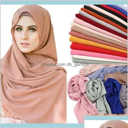 Scarves High Quality Crinkle Chiffon Hijab Scarf Shawls Ladies Muslim Fashion Plain Wraps Headband Long Scarvesscarf V0Hnq Kaz4W Drop Dhu8E