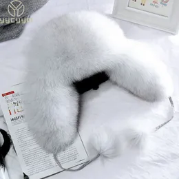 Chapéus de caça 100% reais chapéus de peles russo ushanka caçador de snow shi chaps tampa de ear -flafe de inverno hat de bombardeiro de pele 230816