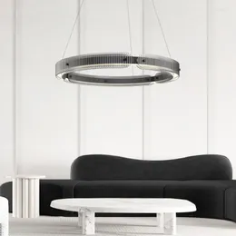 Lâmpadas pendentes Luz italiana Luxo Circular Circular Sala de Vidro Candelieiro de Personalidade Criativa Luzes Luzes LEDs de Iluminação