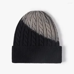 Berets Berets Hat Female Autumn/Winter Fashion Letter No Brim Cold Outdoor Warmth Tie Dyed Woolen Knitted Male