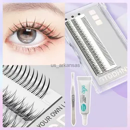 False Eyelashes A/M Shape Spikes Fish Tail Cluster Eyelash Mix Heat Bonded Extension Lashes Individual Makeup Natural Wispy DIY Premade Fan Set HKD230817