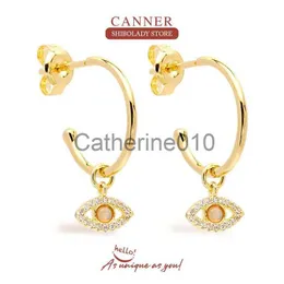Charm Canner Devil's Eye Earrings Silver 925 Earror Women Drop Earrings C Shape Pendientes Weddparty 18K Gold 2022 Trend J230817