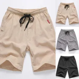 Herren Shorts Lanyard Pocket Solid Color Lässige Männer leichte Baumwollwäsche Beach Fitnessstudio Jogginghosen Mann Kleidung 2023 Sommer#3