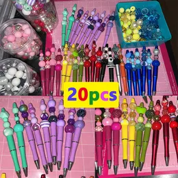 Гель -ручки упаковывают 20 пластиковая перо с бусинными ручками для шариковой ручки с гальваническим градиентом цвето