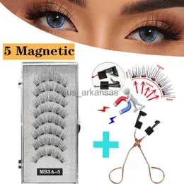 False Eyelashes 2 Pair Magnetic False Eyelashes Handmade Artificial False Eyelashes Magnetic Chemical Fiber Eyelashes Magnet With Eyelash Curler HKD230817