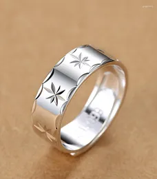 Cluster Rings S999 Full Silver Star Male And Female Couples Personality Opening