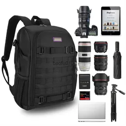 Kamera -Bag -Zubehör Taktische Kameratasche große Kapazität DSLR Backpack Photography Schultern Beutel Wasserdichte Fotoetasche für Canon Nikon Pentax HKD230817