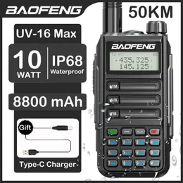 Walkie Talkie Baofeng UV 16 Max 10W High Power Powerroof Support Type C Charger 50km Long Range Paygrade UV5R Pro 230816