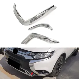 Front Bumper Chrome Trim Molding Strip For Mitsubishi Outlander 2016 2017 2018 2019 Car Molding Fog Light Cover Panel Parts