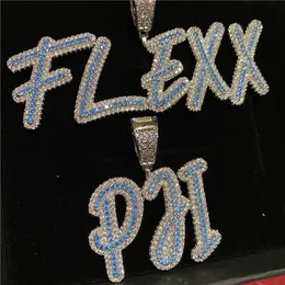 Chokers Luer Diy Bling King Nome Colar Colares Custom Colares Iced Out Letters Pingente Pingente Personalizado Cursivo Hip Hop Rock Presente 230817