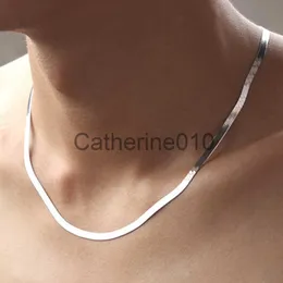 ペンダントネックレス925 Sterlsilverネックレス4mmヘビチェーン男性女性カップルSterlsilver Jewelry Blade Colar De Prata J230817