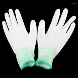 Luvas descartáveis ​​param anti -estático Anti -estático de trabalho eletrônico de trabalho com revestimento de PU Antiskídeo de dedo de mão para proteção