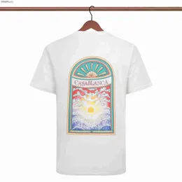 T-shirty męskie Summer Casablanca Front Shell Drukuj tylny atrament malarstwo alfabet luźne wszystko krótkie rękawy