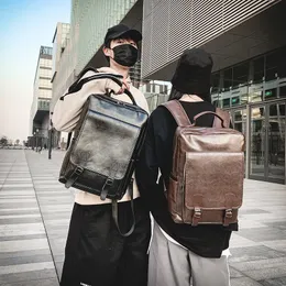 Schultaschen Fulularuishi Marke Fashion Laptop Rucksack für Männer Business Notebook Bag Travel Women PU 230816