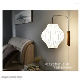 Wall Lamp Modern LED Vintage Silk Cloth Light Fixture For Bedroom Home Indoor Living Room El Decoration Lights