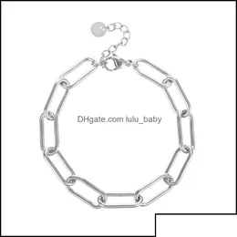 Braccialetti a catena Braccialetti Gioielli moda semplice retrò geometrica in bambù carta in acciaio inossidabile consegna di goccia in oro in oro 2021 2f8fh dhnzf