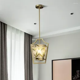 Подвесные лампы современный стиль медный спальня спальня для спальни дизайнерская люстра модель модельной комнаты китайский живой выставочный зал обед
