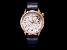 最高品質のエジリー女神シリーズ輸入された1088Lセルフ巻きの動きの直径37 mmムーンフェーズダイヤモンドn2を使用した最高品質の機械式女性の時計