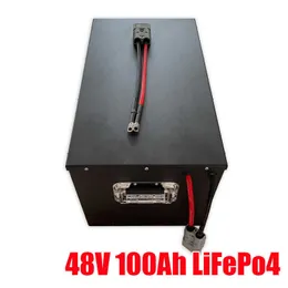 Rechargeable deep cycle 48V 100AH LifePO4 lithium Battery Pack for home solar energy storage + 15A charger