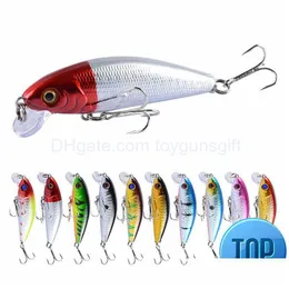 Приманки приманки 1 шт. Minnow Fishing Lure 7,2 см 8,7 г плавающих искусственных пластиковых жестких жестки