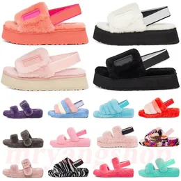 Designer Australiska kvinnor WGG Australia Fluffy Slippers Fur Slide Designer Slipper Furry Fluff Yeah Tazz Slides Pantoufles Uggz Uggd Luxury Uggity Sandal EUR35-42