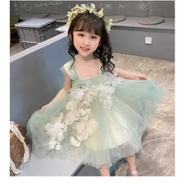 Mädchenkleider Mädchenkleid Sommer New Little Girls' Edition Super Immortal Suspended Dress Foreign Blossom Mesh Princess Dress