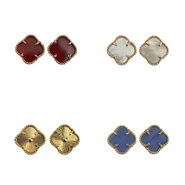 designer earring classic four leaf clover earring Stud 18K Gold Multiple Colors earring Luxury designer jewelry for women Valentine Day gift for girlfriend with box