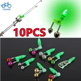 Baits Lures 10/5PCS Fishing Bite Alarms with Lights Fishing Rod Bell Clamp Clip Bells Ring Indicator Outdoor LED Night Fishing Accessories 230816