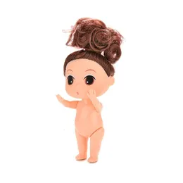 Dolls 9cm Doll for Mini Ddung with Brown Bun HairRandom color Baking Mold Girl Toys 35" 230816