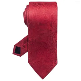 Bow Ties Silk Brand Est Design Men Red Paisley Sale 8 cm Lyxig slips skjorta tillbehör passar fader dag bröllop