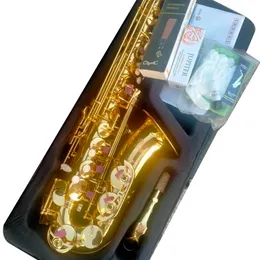 목성 JAS-567 Alto EB Tune 색소폰 새로운 도착 황동 골드 래커 음악 악기 E-Flat Sax와 ​​케이스 액세서리