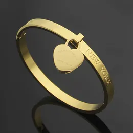Marca di gioielli di moda Pulseira a cuore single amore braccialetto per donna cuore placcato in oro rosa per sempre amore per le donne gioielli per donne