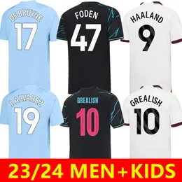2023 2024 Haaland Soccer Jerseys de Bruyne Mans Cities Grealish Kovacic Foden Ferran 23/24 Men Kids Football Shirt ashiforms Rodrigo J.Alvarez