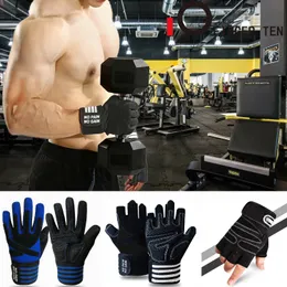 Sporthandskar träning fitness män kvinnor full halv finger vikt lyft handske handleds stödskyddsutrustning dropp 230816