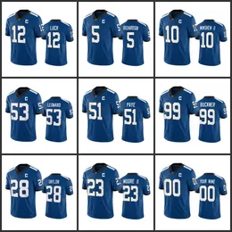 Indianapolis''colts''men 5 Anthony Richardson 56 Quenton Nelson 28 Jonathan Taylor Women Youth Royal Custom Indiana Nights Limited Jersey